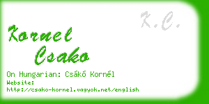 kornel csako business card