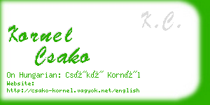 kornel csako business card